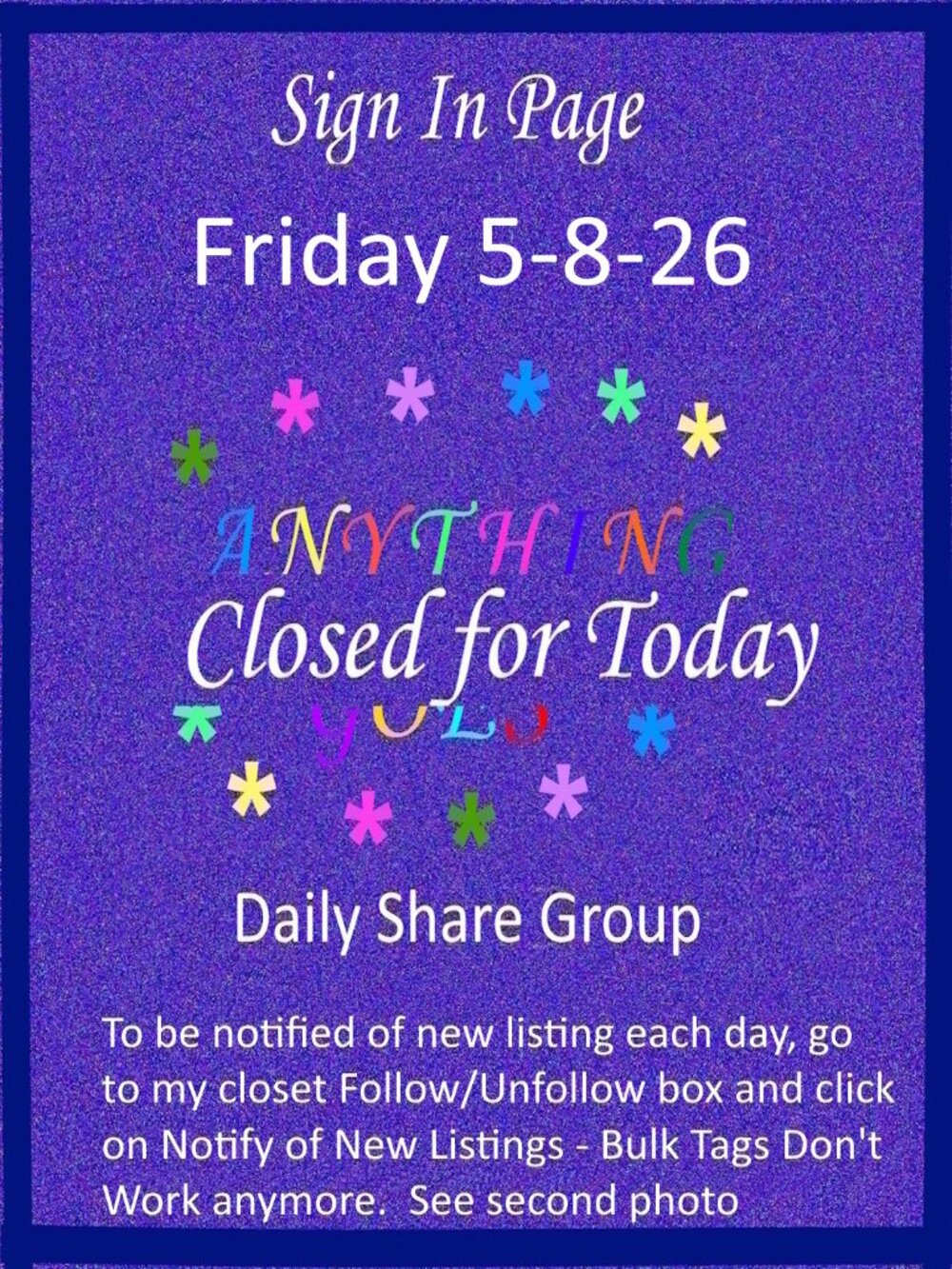 Friday 5-8-26 Anything Goes Share Group - Part One Sign In Page